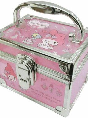 Rare Japan Sanrio Hello Kitty Pink Mini Vanity Case With Partition Tray
